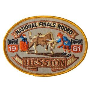 1981NFR Rodeo Patch Hesston National Finals Embroidered Western Clown Vintage